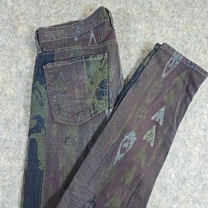 Citizens Of Humanity Avedon Low Rise Skinny Jeans 31 Beowulf Blue Purple Green